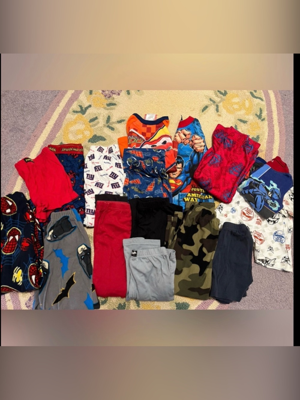 Mixed Boys' Pajama Bottoms & Tops Bundle - Blue, Red, Gray, Camouflage 4T-3T